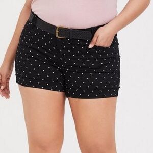 Torrid Sateen Shorts - Black & Pink Dot